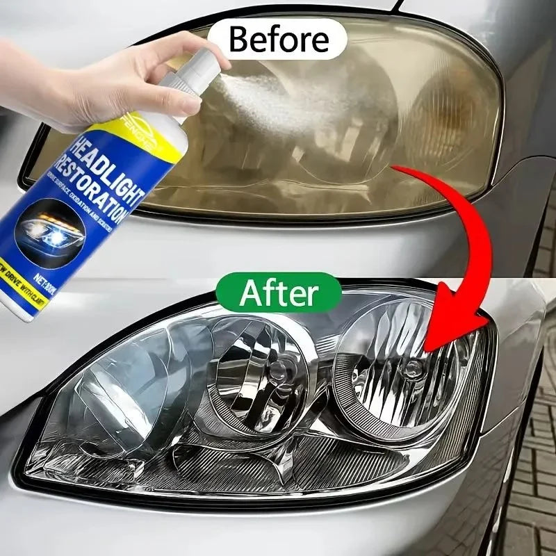 Car Headlight Restoration Spray - Clear Lens & Improve Visibility