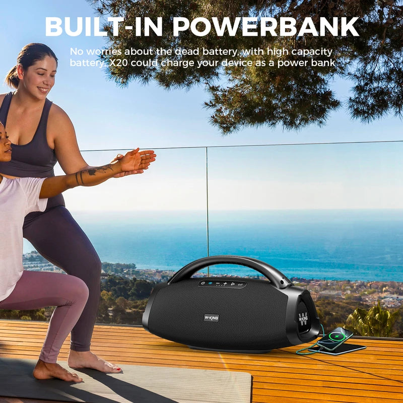 Portable Bluetooth Speaker 200W RMS Waterproof Outdoor Party Boombox