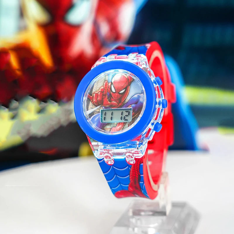 Kids LED Light Up Cartoon Watch with Colorful Flashing Lights, Water Resistant, Adjustable Silicone Strap