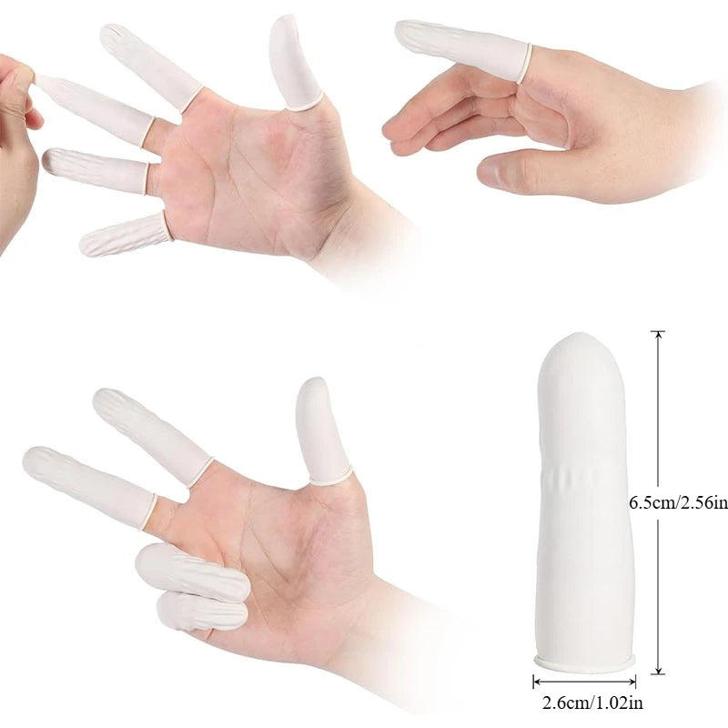 Disposable Latex Finger Covers 300PCS Non-slip Nail Art Finger Protectors