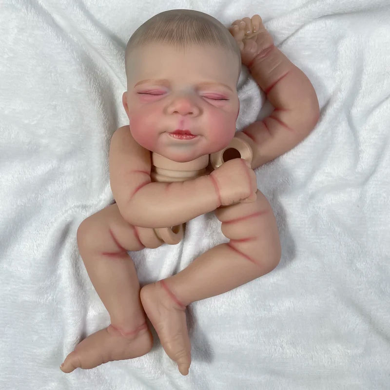 18-Inch Reborn Doll Kit with Hand-Painted Hair and Cloth Body - Unassembled Baby Doll Parts