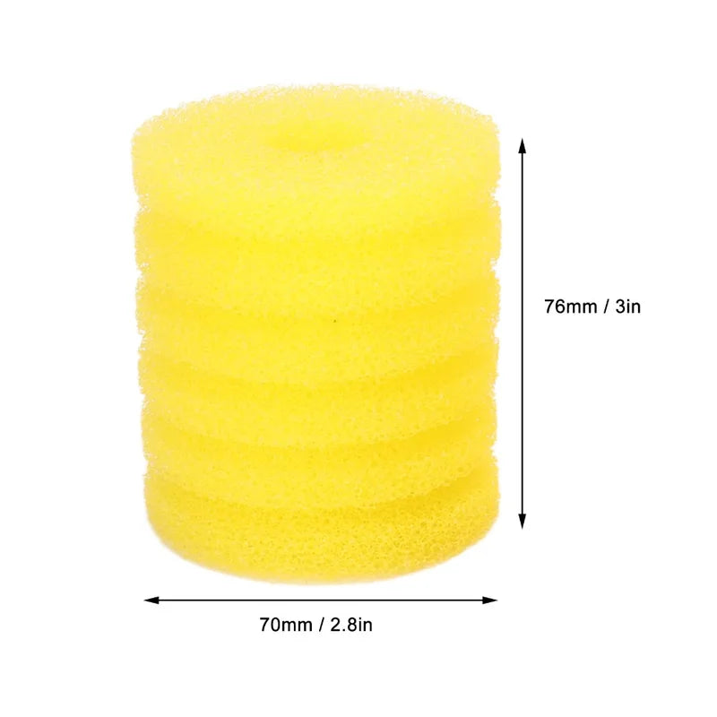 3-Pack Aquarium Filter Sponge for Fish Tanks, Cylindrical Foam Pre-Filter