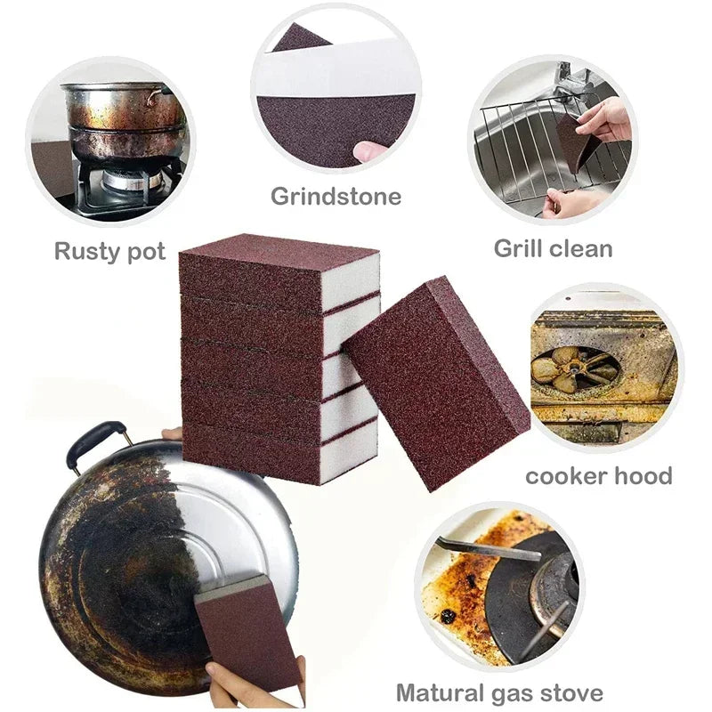 Rust Removal Sponge Set for Kitchen & Household Cleaning - Multiple Colors