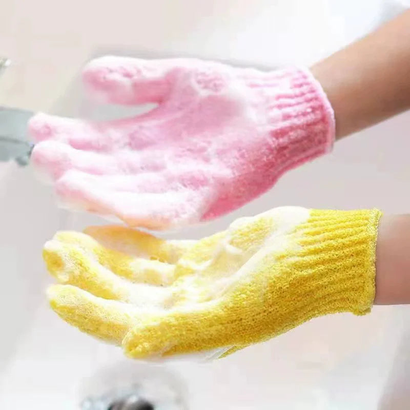 2pcs Exfoliating Bath Mitt Gloves for Body Scrubbing and Massage