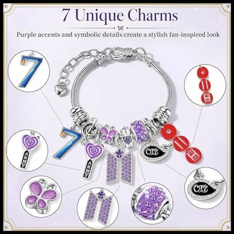 BT21 Group Whale Bead Bracelet Fan Merchandise Ot7ARMY