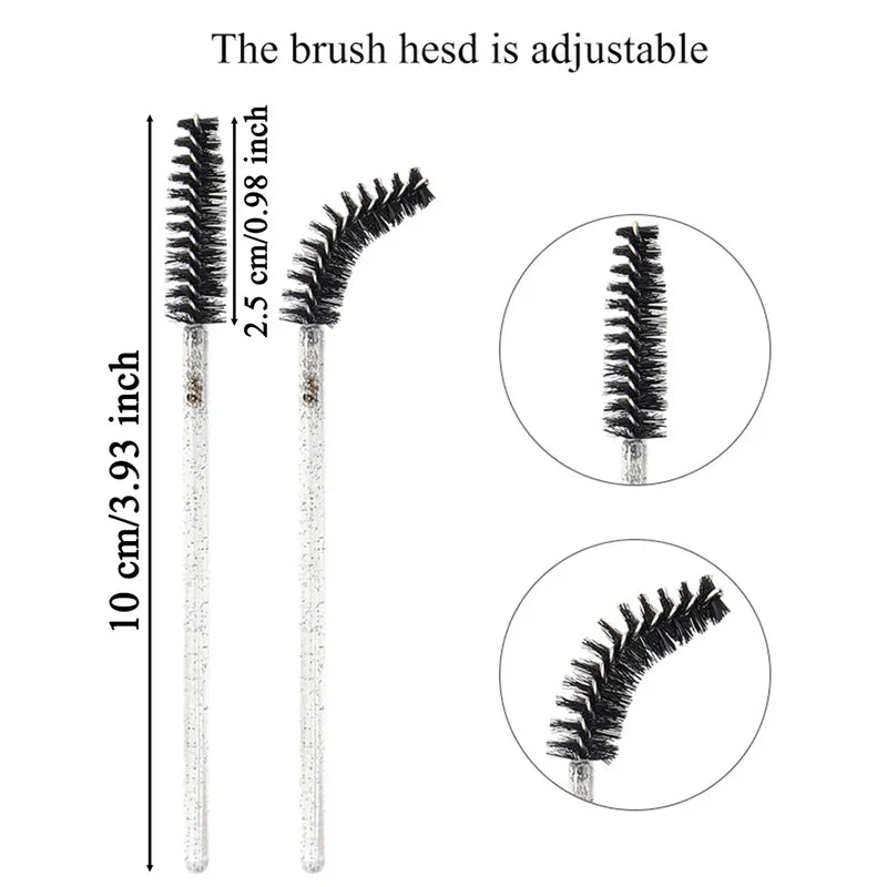 Disposable Eyelash Brush Wands 100 Pcs Microbrushes for Lash & Eyebrow Application