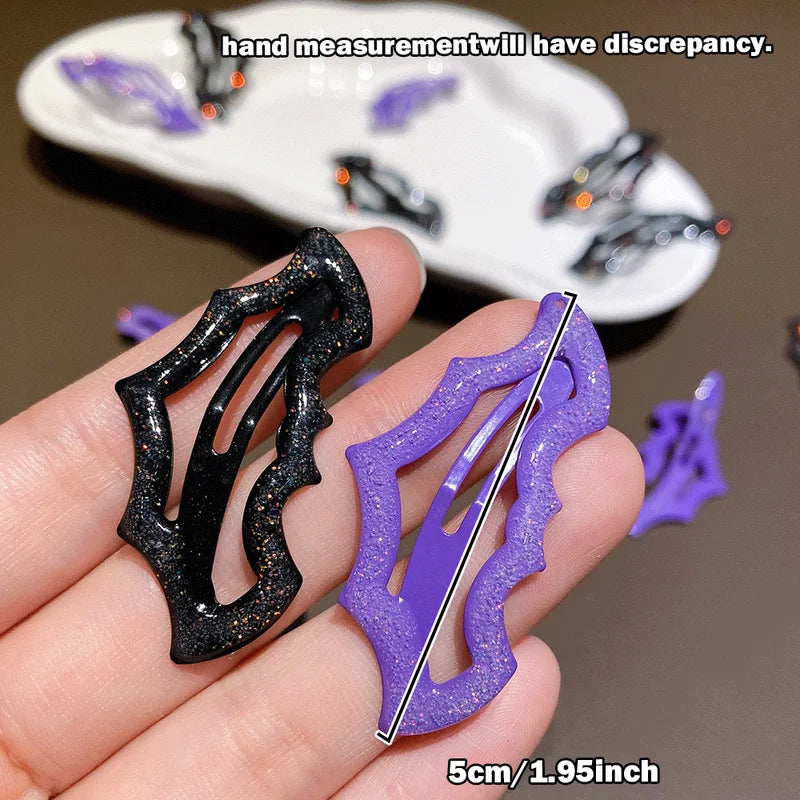 Halloween Bat Hairpins Set Multi-Color Cute Fashion Hair Accessories for Women Girls Party Gift