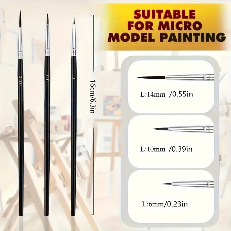 30-Piece Fine Detail Paint Brush Set - Miniature Brushes for Watercolor, Oil & Acrylic