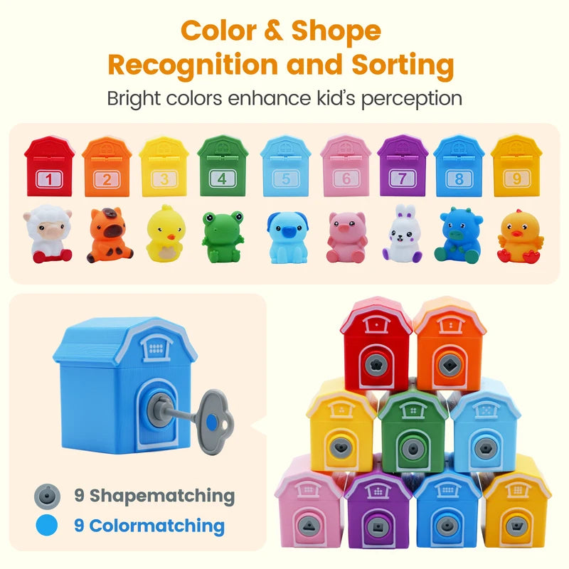 Toddler Train Set with Sorting & Counting Activities - Farm Animals & Farm Toys