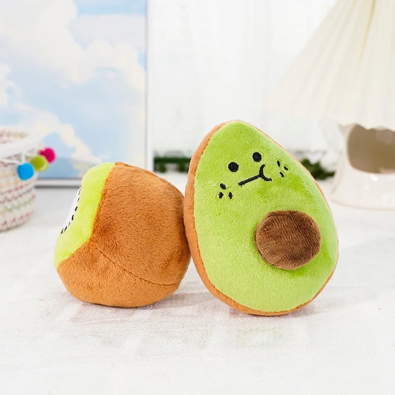 Chew-Friendly Fruit-Shaped Plush Dog & Cat Toy for Boredom Relief