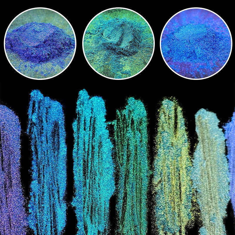 Chameleon Pigments Acrylic Paint Powder for Car & Art - 12 & 36 Color Options