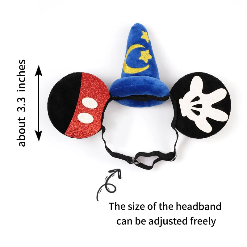 Kids Princess Headband with Minnie Mouse Ears and Star Crescent Design - Multiple Colors
