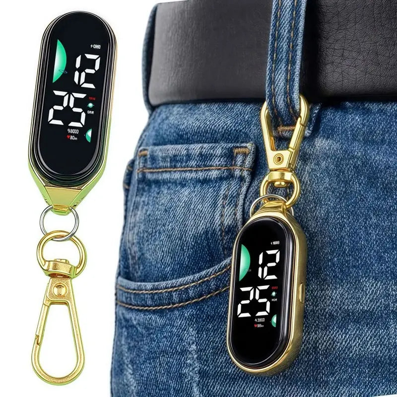Digital Waterproof Hanging Pocket Watch with Carabiner for Kids & Adults
