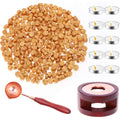 Wax Seal Set with Gold Beads, Warmer, Spoon & Candles for Invitations & Crafts
