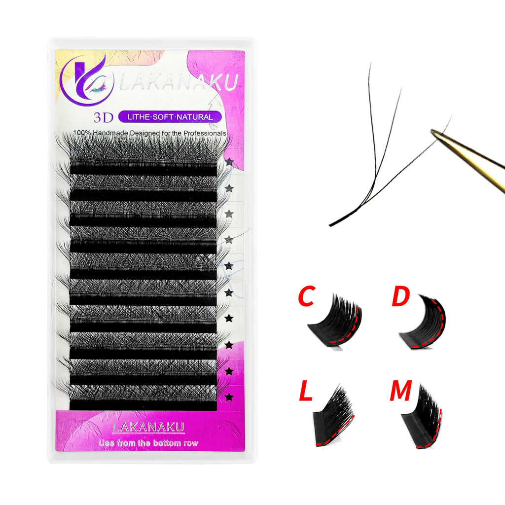 6D W Shaped Mink False Eyelashes Extension Volume Lashes for Eye Makeup