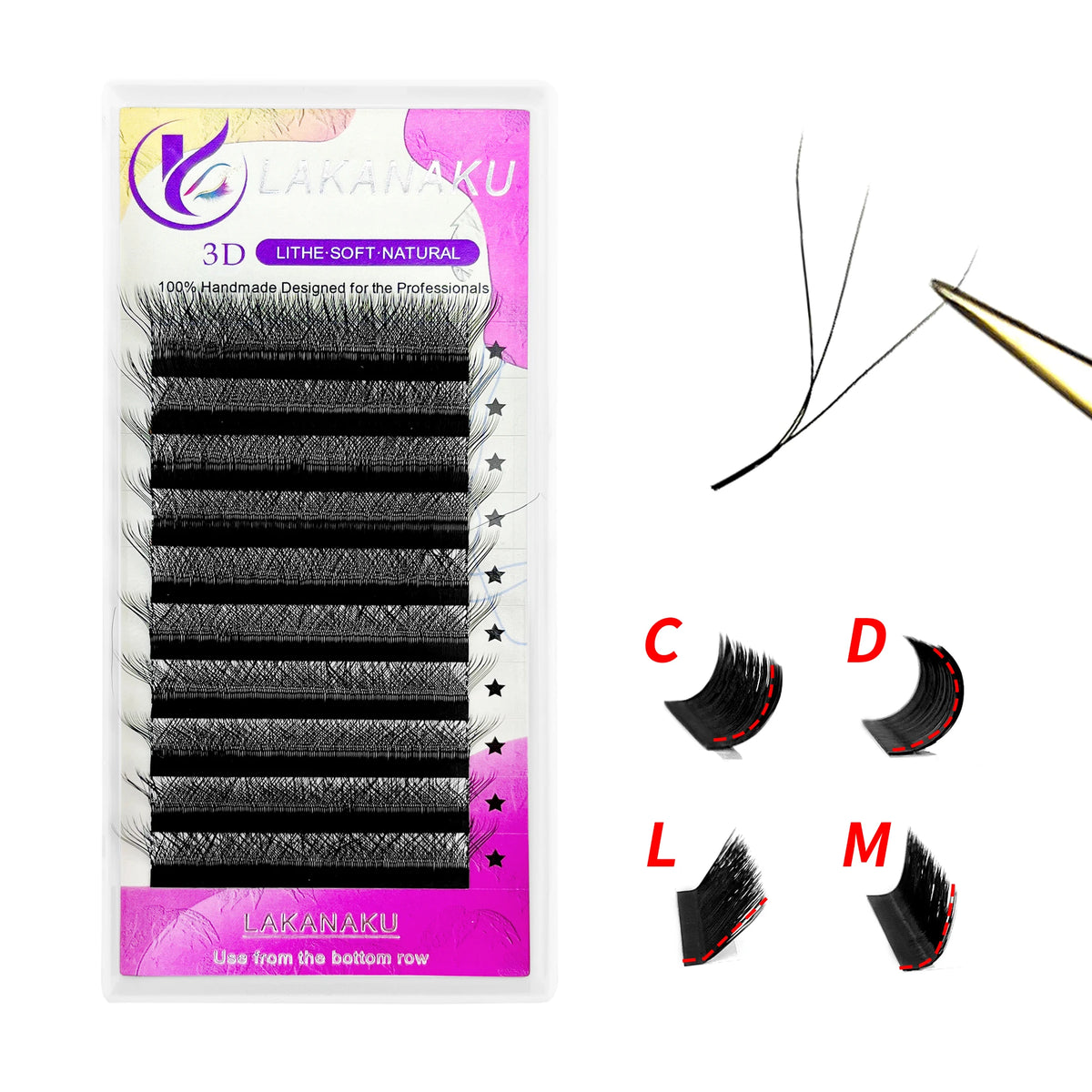 6D W Shaped Mink False Eyelashes Extension Volume Lashes for Eye Makeup