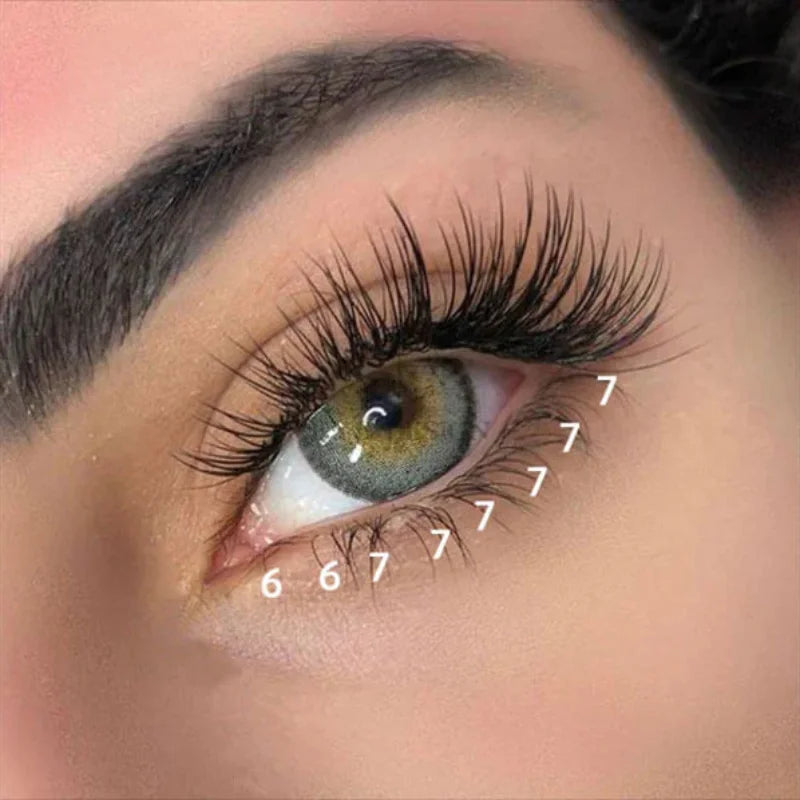 Double-Tip Flat Lower Eyelash Extensions - Faux Mink Individual Lashes