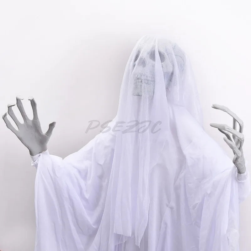 Luminous Voice-Controlled Standing Ghost Decoration - 1.7m Terrifying Halloween Prop