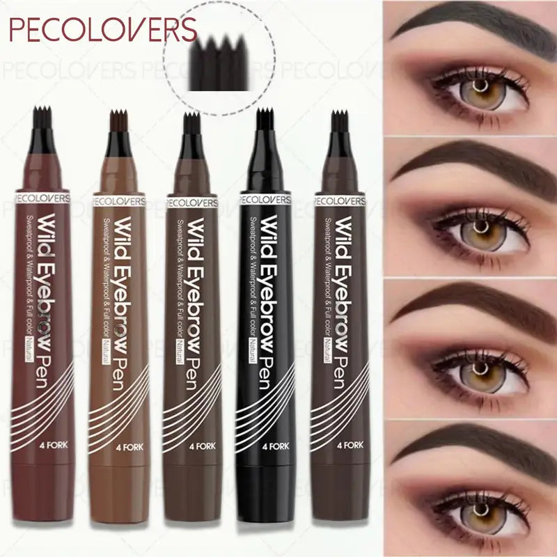 Waterproof Long-Lasting Eyebrow Pen with Smooth Finish - Multiple Colors