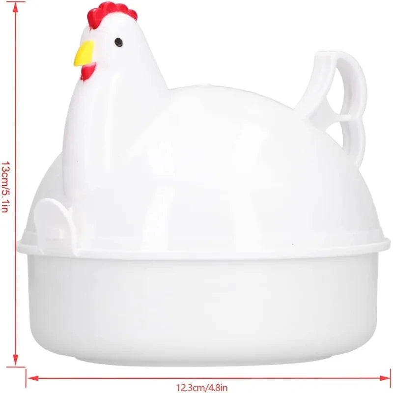 Microwave Chicken Shaped Egg Cooker for 4 Eggs - Aluminum Alloy Steamer Kitchen Gadget