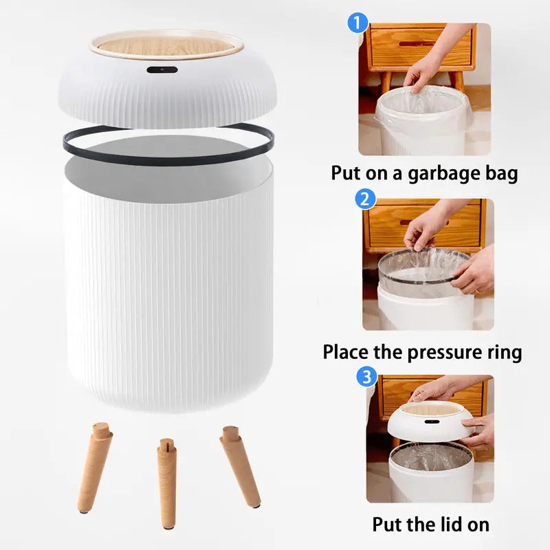 Automatic Motion Sensor Trash Can with Lid - Small Touchless Garbage Bin for Kitchen Bathroom Bedroom Office