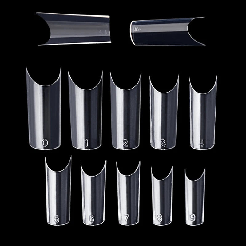 500 Pcs Curved Nail Tips Fake Nails Full Cover Transparent Gel Nail Tips Set