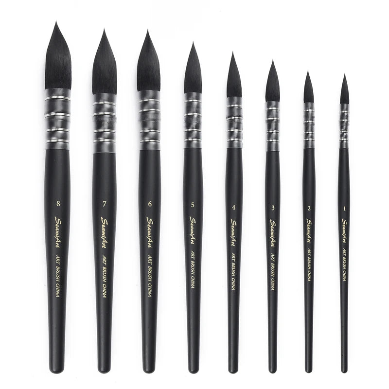 Watercolor Paint Brush Set - Artist Hand Painting Brushes for Gouache & Watercolor