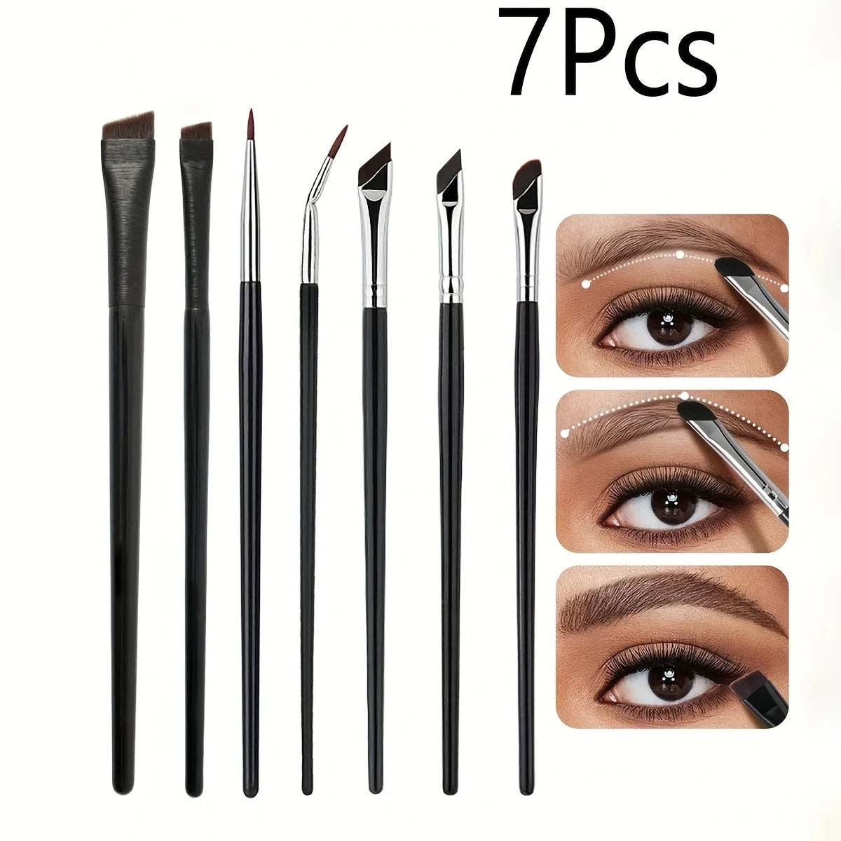 7pcs Eye Makeup Brush Set - Eyeliner, Eyeshadow, Eyebrow Tools