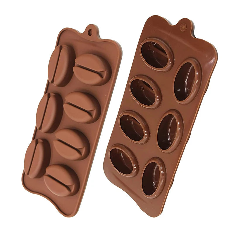 3D Coffee Beans Silicone Mold for Chocolate Candy Ice Cubes Cake Decoration