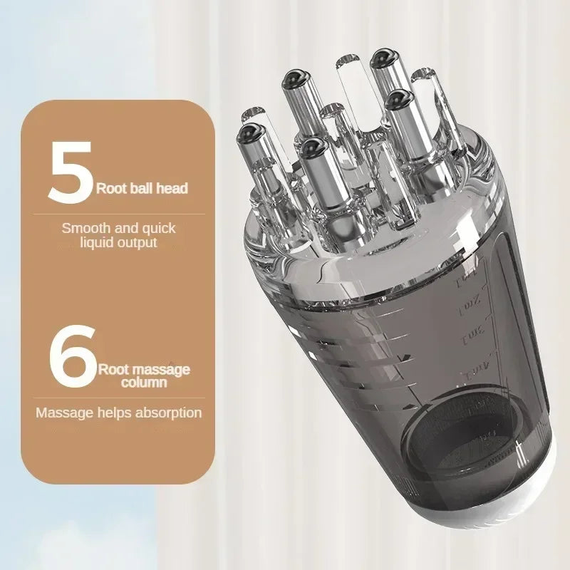 Scalp Applicator Hair Growth & Styling Comb with Massage Ball - White & Gray