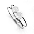 Saint Benedict Medal Bracelet for Men Women Stainless Steel Double Line Bangle Jewelry