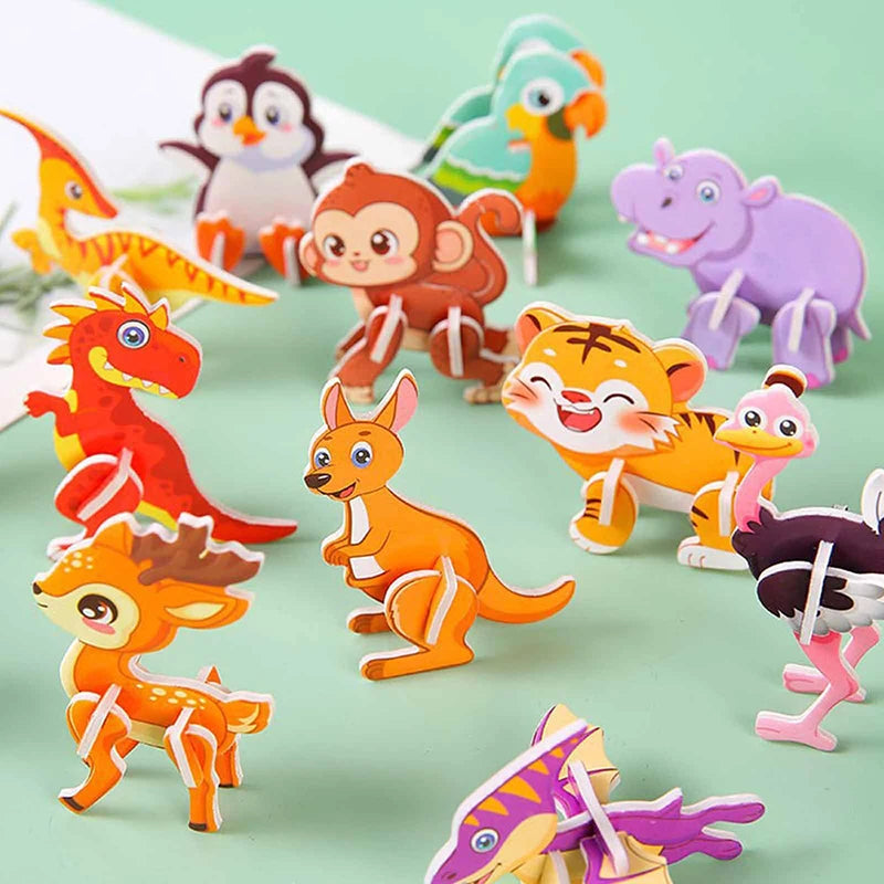 30Pcs Mini Animal Cartoon DIY Jigsaw Puzzles for Kids Birthday Party Favors