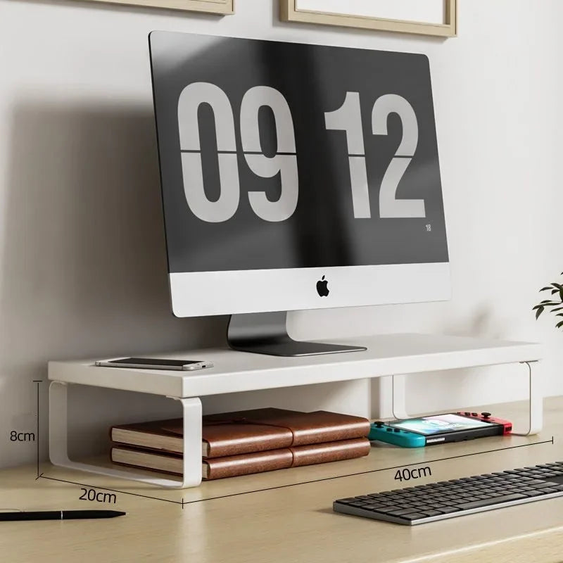 Adjustable Computer Monitor Stand Elevated Desk Storage Rack Home Office Organizer