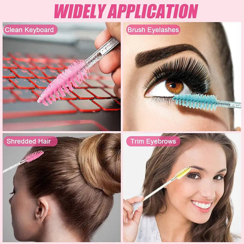 DIY Eyelash Brush Tube Set - Replaceable Mascara & Eyebrow Wands, Dust-Proof