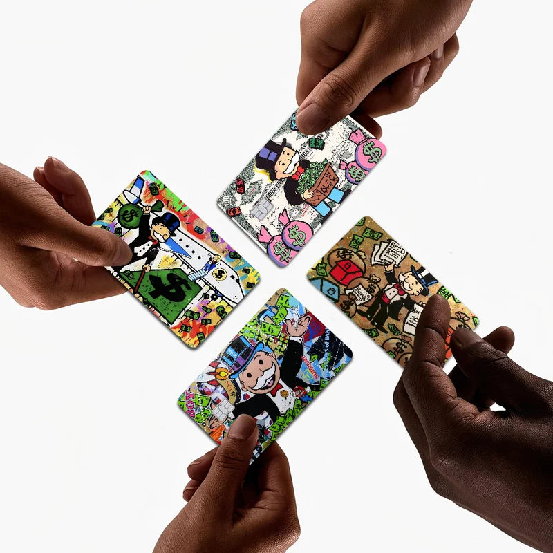 Monopoly Dollar Cartoon Card Skin Stickers for Credit & Debit Cards - Waterproof & Scratch Resistant