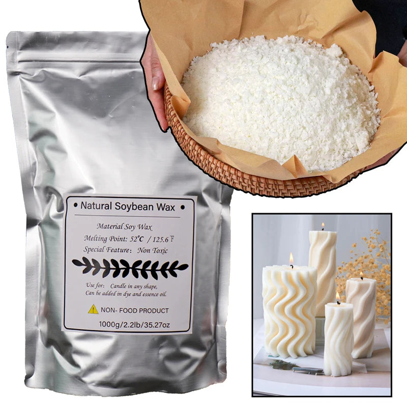 Natural Soy Wax for Candle Making - DIY Scented Candle Raw Material 100-1000g