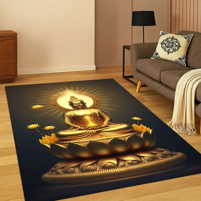 Faith Buddha Shakyamuni Cartoon Rug for Bedroom & Living Room Non-slip Doormat