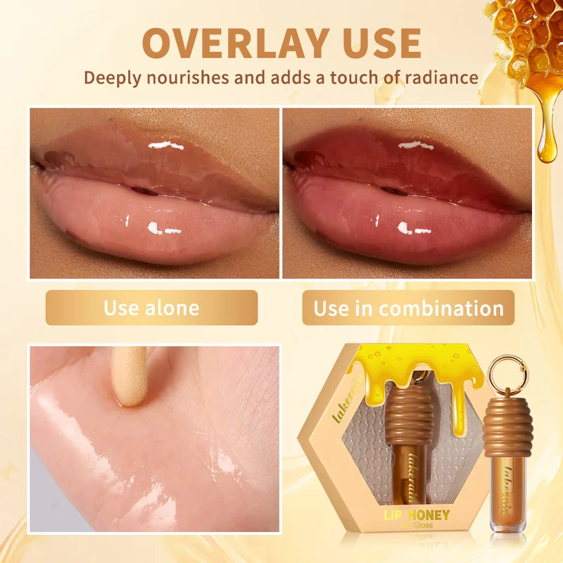 Honey Lip Gloss with Glossy Finish - Moisturizing Lightweight Lip Makeup