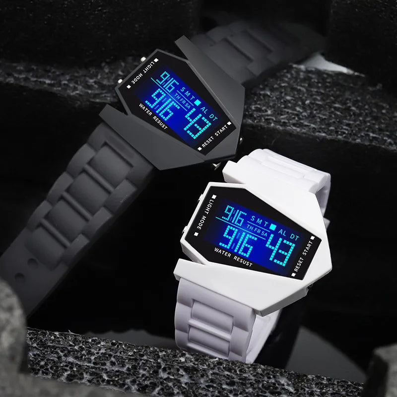 Kids Digital Sport Watch Waterproof Luminous Silicone Strap Multifunctional Alarm