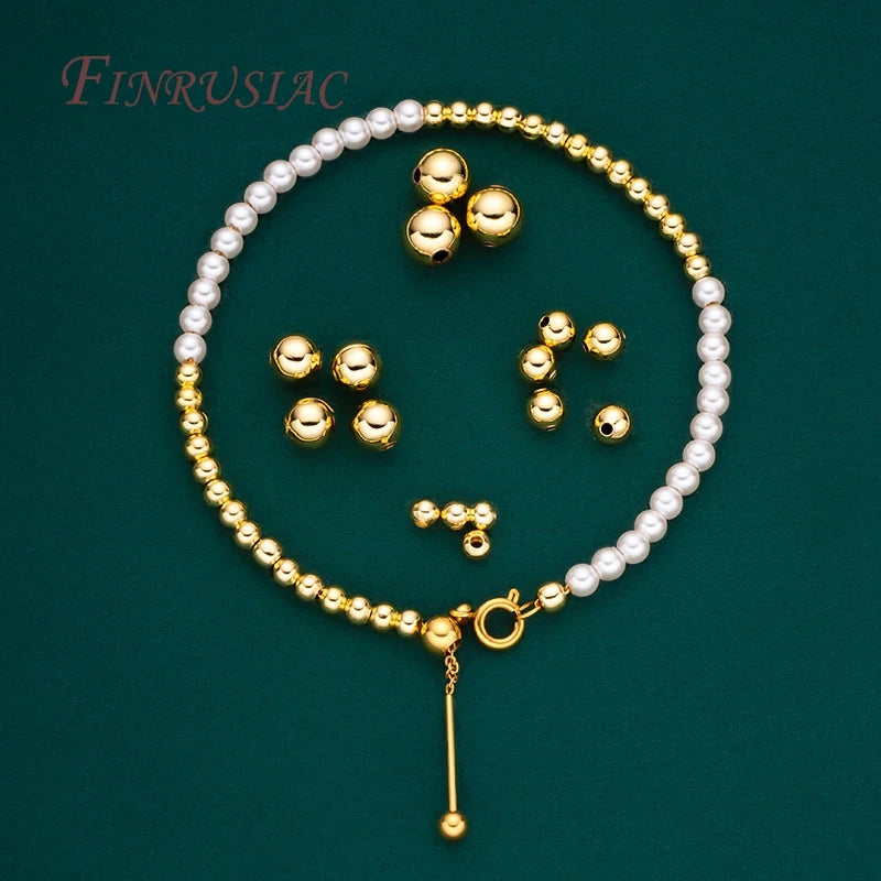 Gold Plated Bead Spacers - 2/2.5/3/4/5/6/8MM Metal Seamless Jewelry Findings