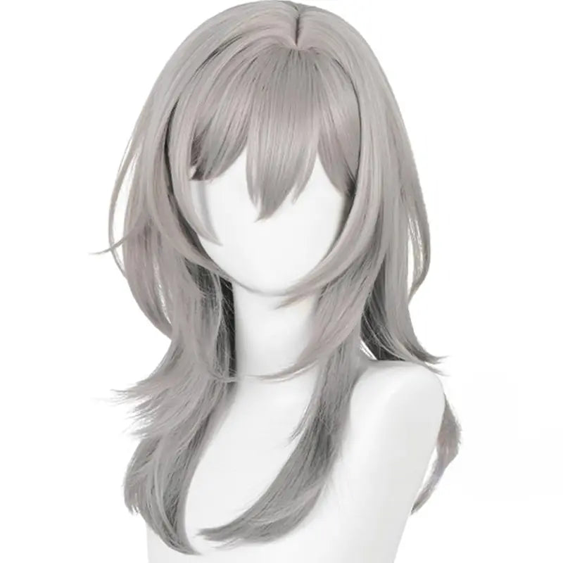 Gray Gradient Cosplay Wig for Anime & Gaming - Heat Resistant Synthetic Hair