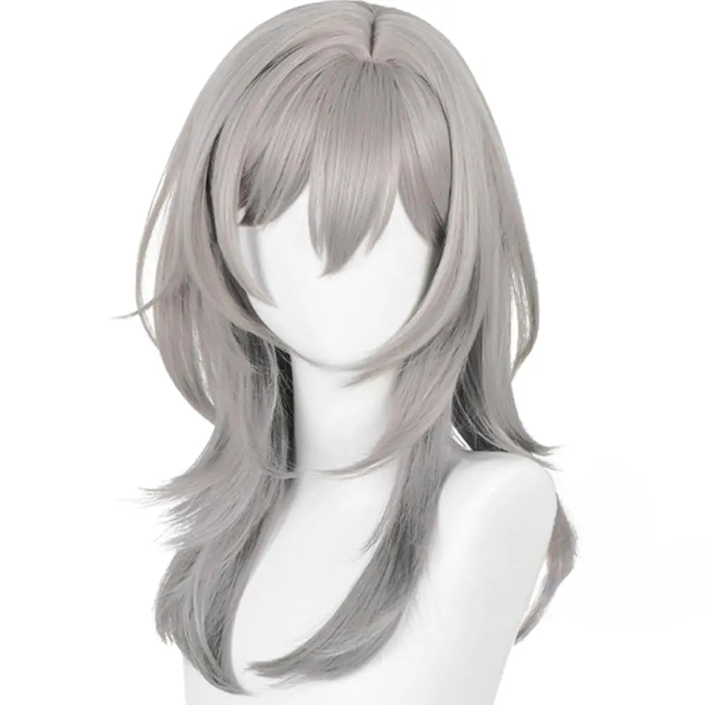 Gray Gradient Cosplay Wig for Anime & Gaming - Heat Resistant Synthetic Hair