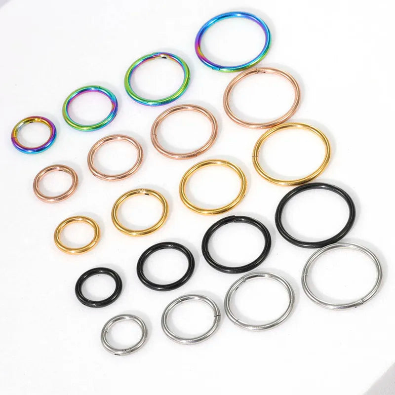 Unisex Minimalist Segment Nose Ring Hoop Cartilage Tragus Helix Septum Jewelry