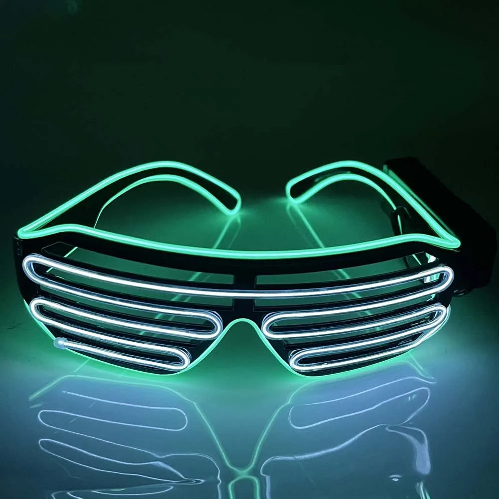 Wireless LED Glowing Glasses Colorful Neon Light-Up Costumes for Halloween & Parties