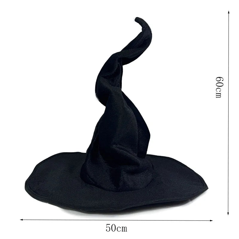 Velvet Witch Hat for Halloween Cosplay Party - Black Purple Green