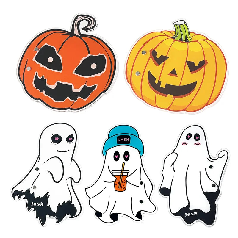 Halloween Ghost Pumpkin Head Acrylic Lash Pallet Lash Holder Eyelash Extension Display