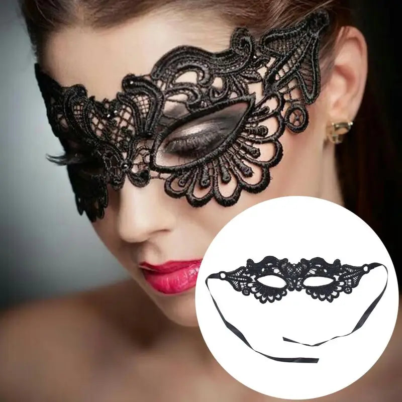 Women Lace Masquerade Mask for Halloween Party Costume Accessory