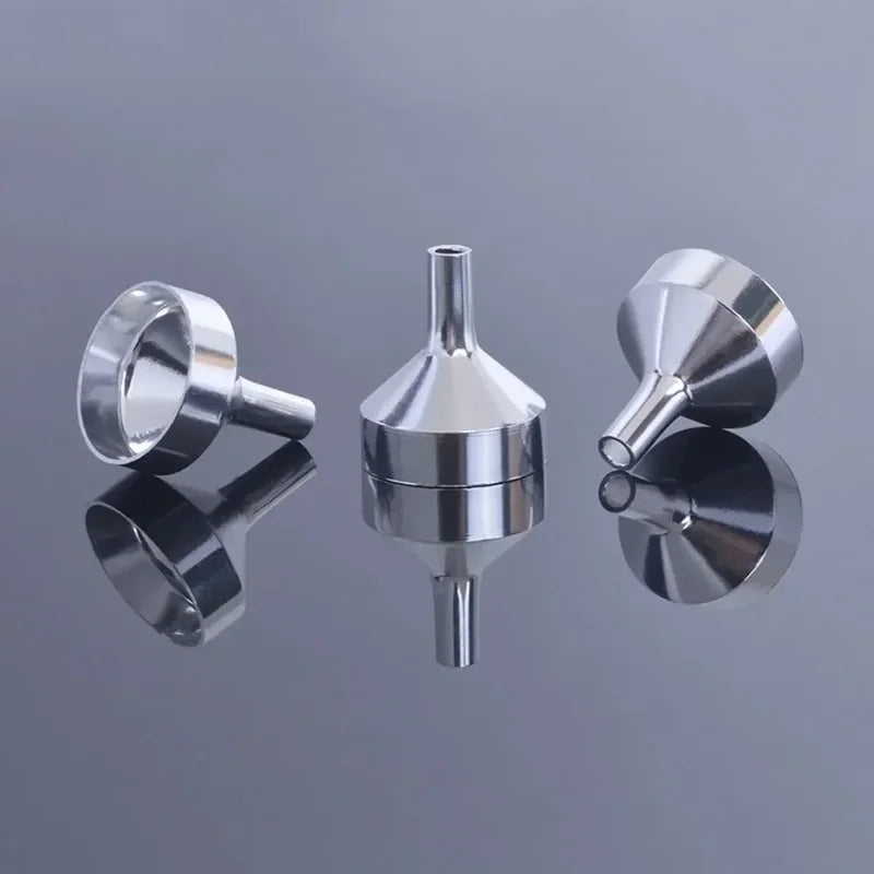 Mini Aluminum Alloy Perfume Dispenser Funnel 5-Pack Small Liquid Transfer Tools