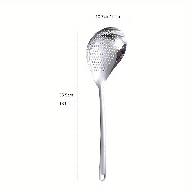 Stainless Steel Colander Skimmer Spoon Food Strainer for Frying & Cooking