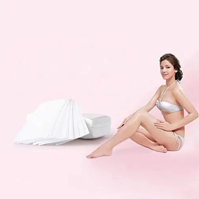 Professional Hair Removal Waxing Paper Strips for Body & Face - Non-Woven Fabric, Multiple Quantities
